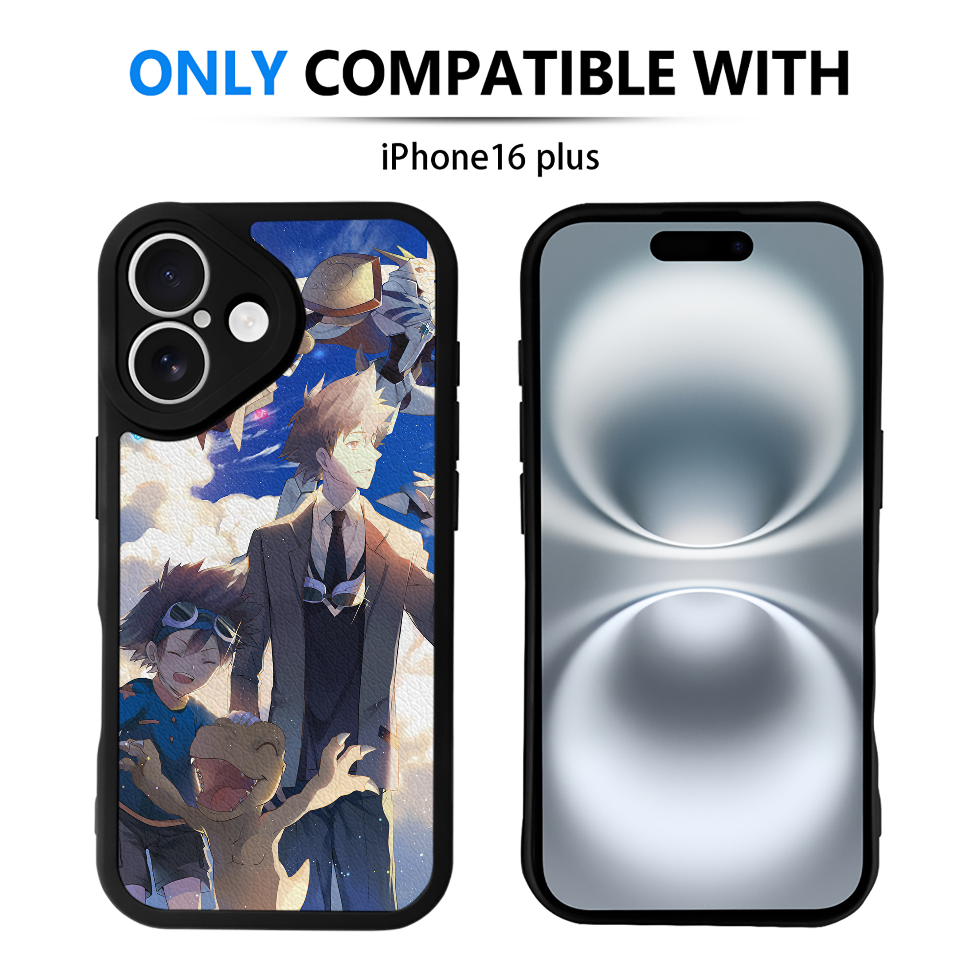 （画像用） Digimon デジタルモンスター/デジモン 【iPhone 16シリーズ対応】シリコンスマホケース（レザー調） 材質：シリコン